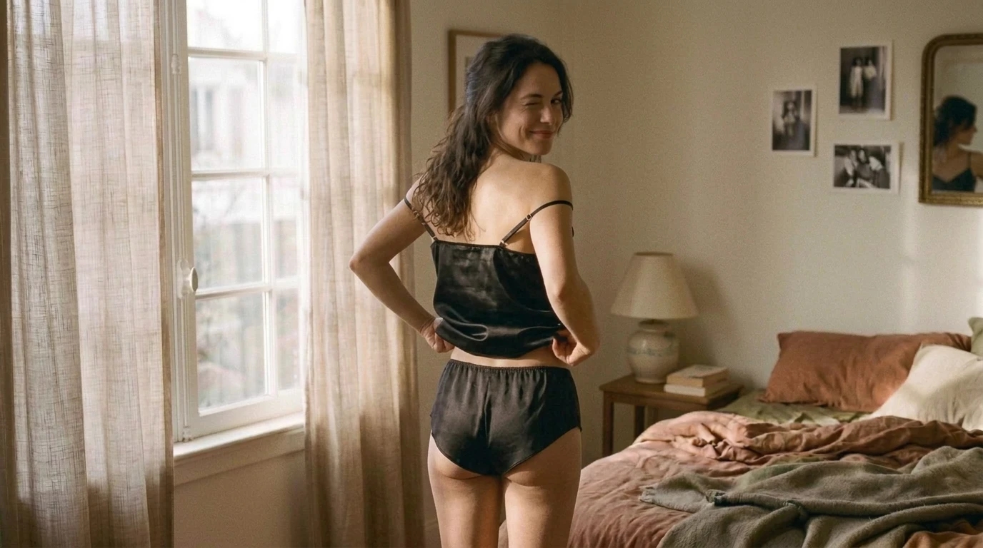 Preparación de sesión fotográfica en entorno privado